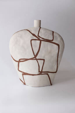 Collage bottle vase #1 (2020) Stoneware and porcelain slip